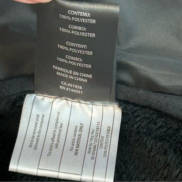 Oxygen navy blue black quilted fleece zippered hooded fall winter jacket - Picture 12 of 13